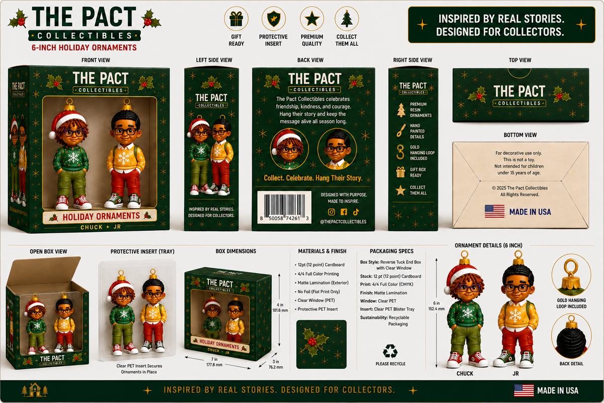 Chuck &amp; JR Holiday Ornament Set